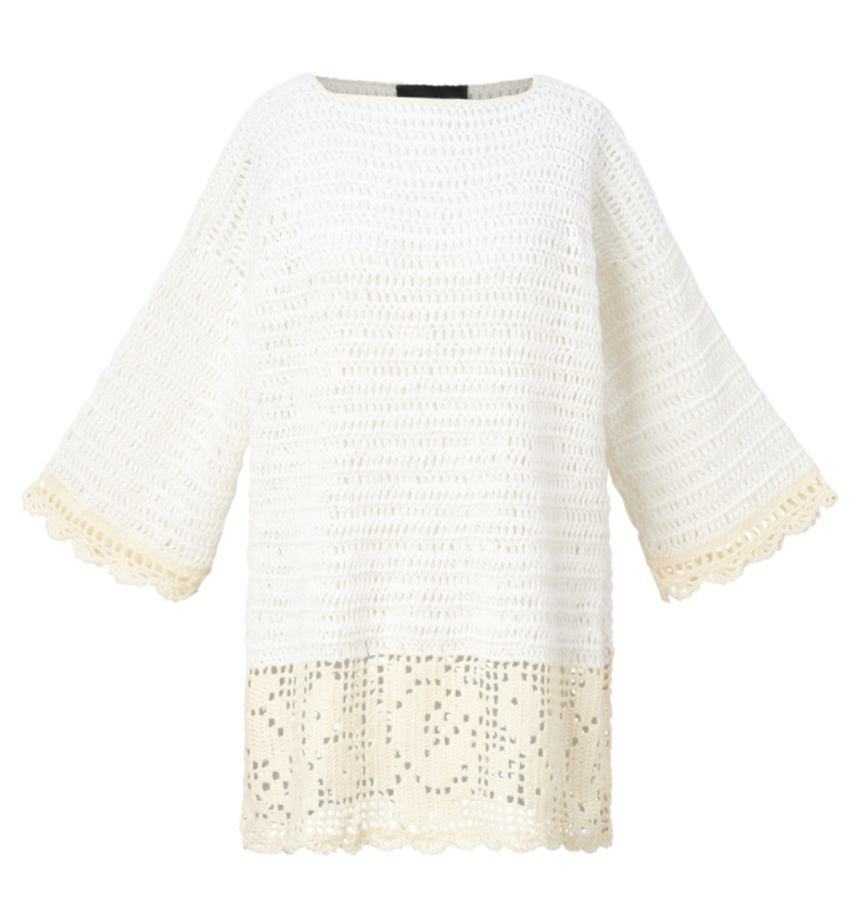 The Hand crochet white knit dress — AMBER SAKAI